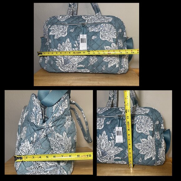 Vera Bradley Grand Weekener in Performance Twill Tiger Lily Blue Oar NWT - Picture 3 of 10